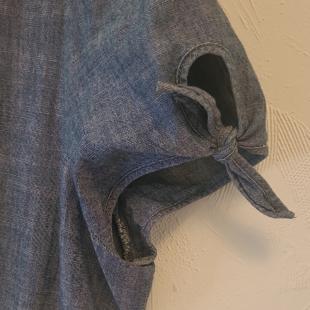 J. Crew Blue V-Neck Mini Dress - Picture 9 of 12